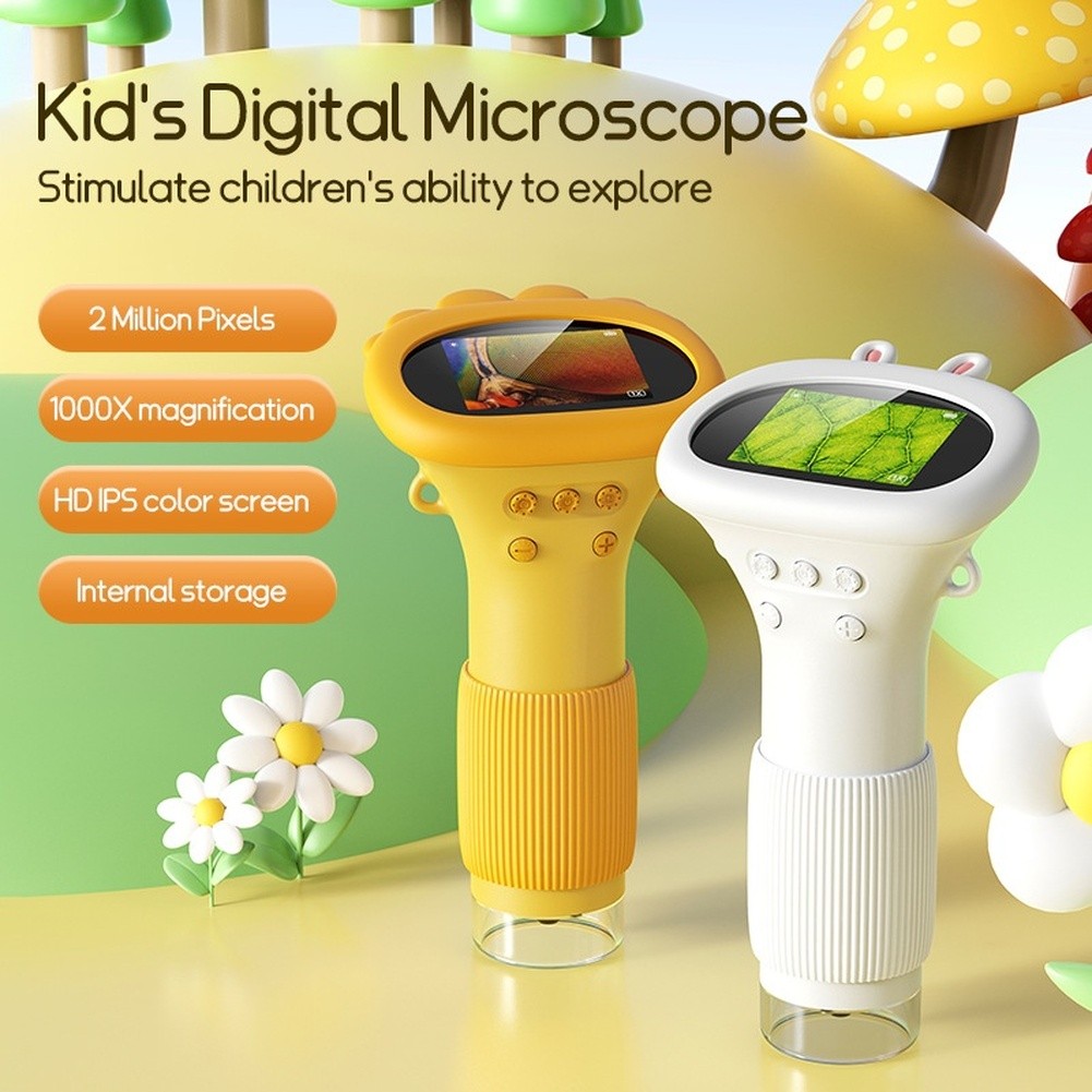 【SUNAGE】Digital Kids Microscope 1000X Magnification 2MP HD Screen with 8 Adjustable LEDs【HOT Fashion