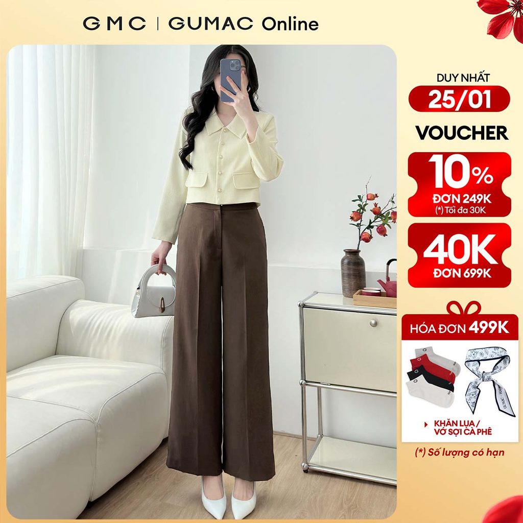 [TẶNG QUÀ ĐƠN 499K] Quần tây ống suông thời trang GUMAC LQE1234