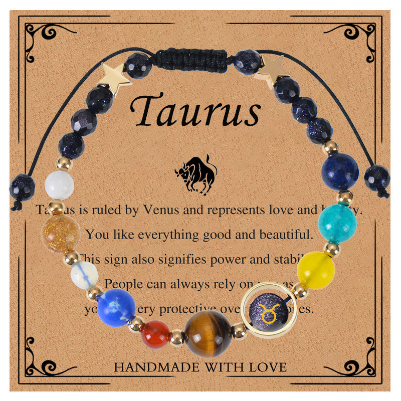Hot-Selling Solar System Galaxy Bracelet Natural Stone Eight Planets Universe Guardian Star Bracelet