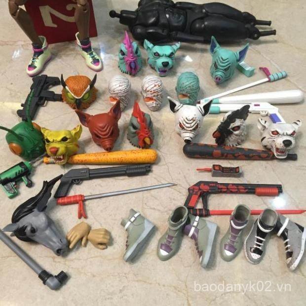 1: 6 Người Lính Hợp Thời Trang Búp Bê Đầu Gà Khắc Đường Dây Nóng Miami Jaet Hình Miami Đường Dây Nón