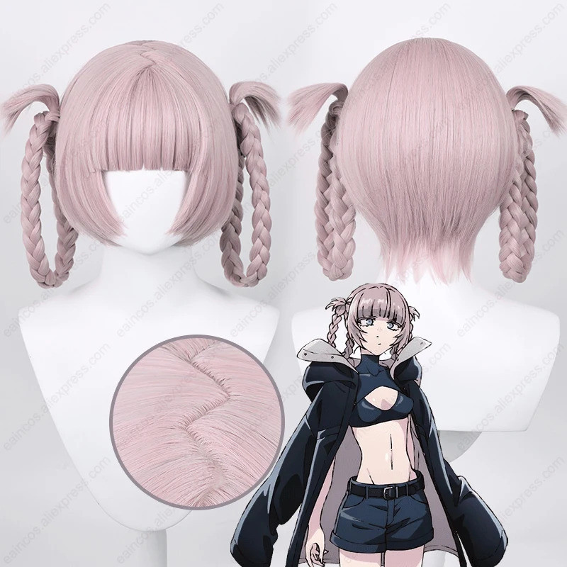 Anime Nanakusa Nazuna Cosplay Tóc Giả 37cm Hồng Xám Tóc Giả Chịu Nhiệt Tổng Hợp Tóc