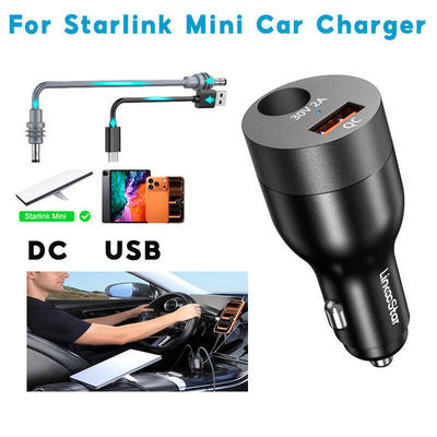 Bộ sạc xe hơi Mini HdoorLink Starlink 12V-24V sang 30V Cổng kép DC + USB Bộ chuyển đổi bước lên