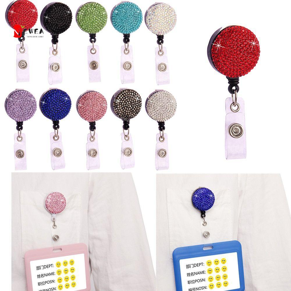 NEWEARTH LIMIT Nurse Badge Reel, Giá đỡ huy hiệu có thể thu vào bằng kim cương giả lấp lánh, Kẹp huy