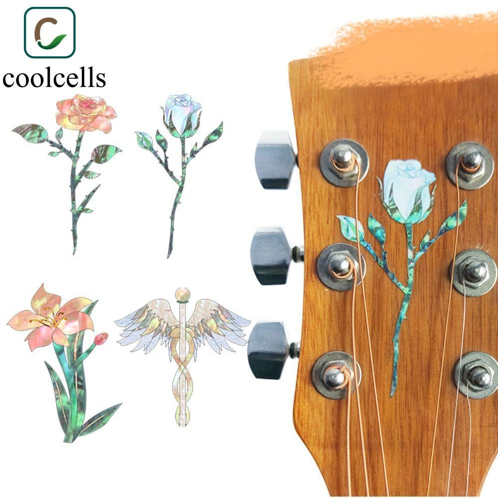 COOLCELLS Guitar Panel Sticker, Mới Lạ PVC Guitar Head Sticker, Fret Markers Decal Sticker Inlay Sti