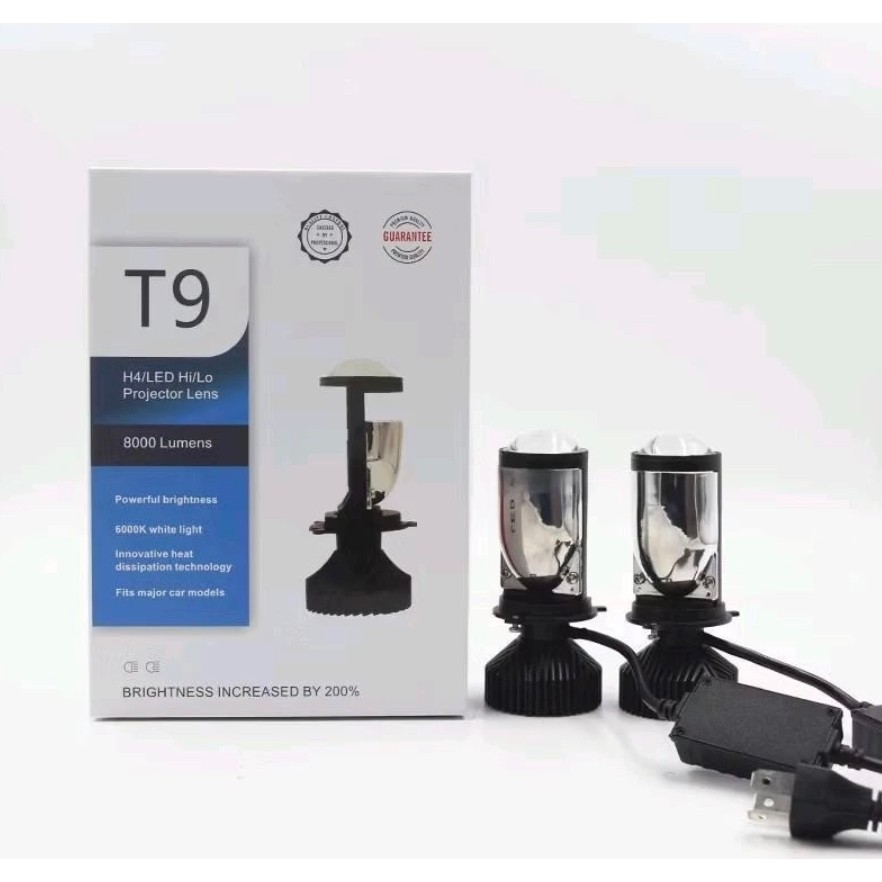 Đèn Pha Led Bi Cầu T9 Pro mQ - LED H4 Cho Xe Máy R02 - 40W Tụ Nhôm Sáng Mạnh Chống Nước BL77