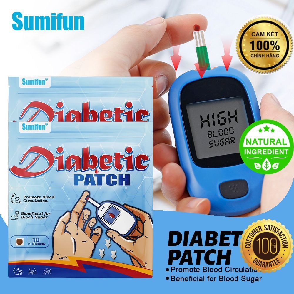 10 MIẾNG DÁN ỔN ĐỊNH ĐƯỜNG–DIABETIC PATCH-100% THẢO MỘC, AN TOÀN CHO GAN THẬN_GIÁ SIÊU SỐC_[CHE TÊN 