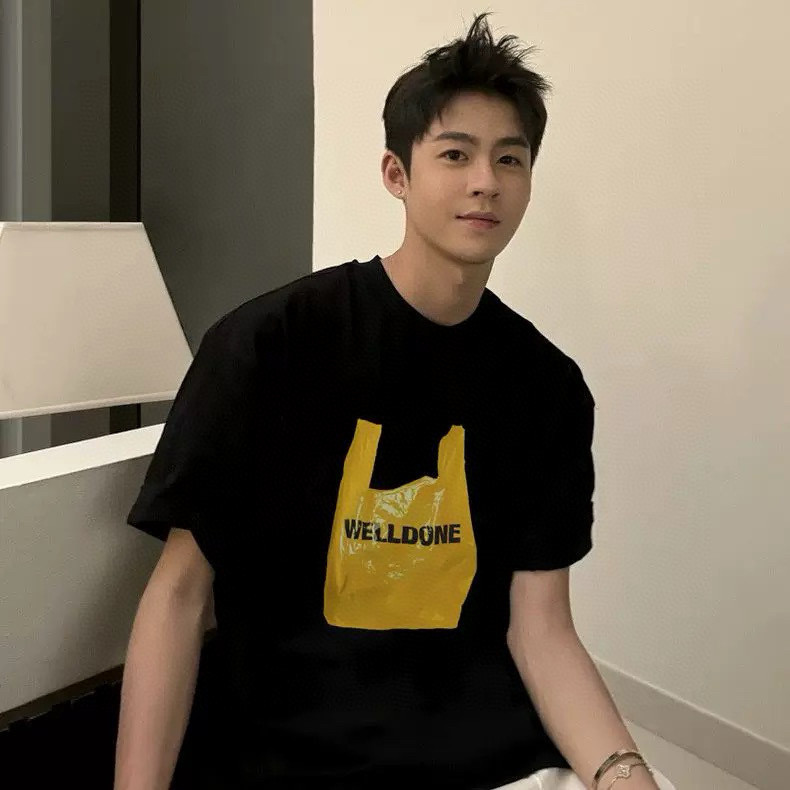 O0HT welldone Bag design summer printed short sleeve for men and women T Shirt