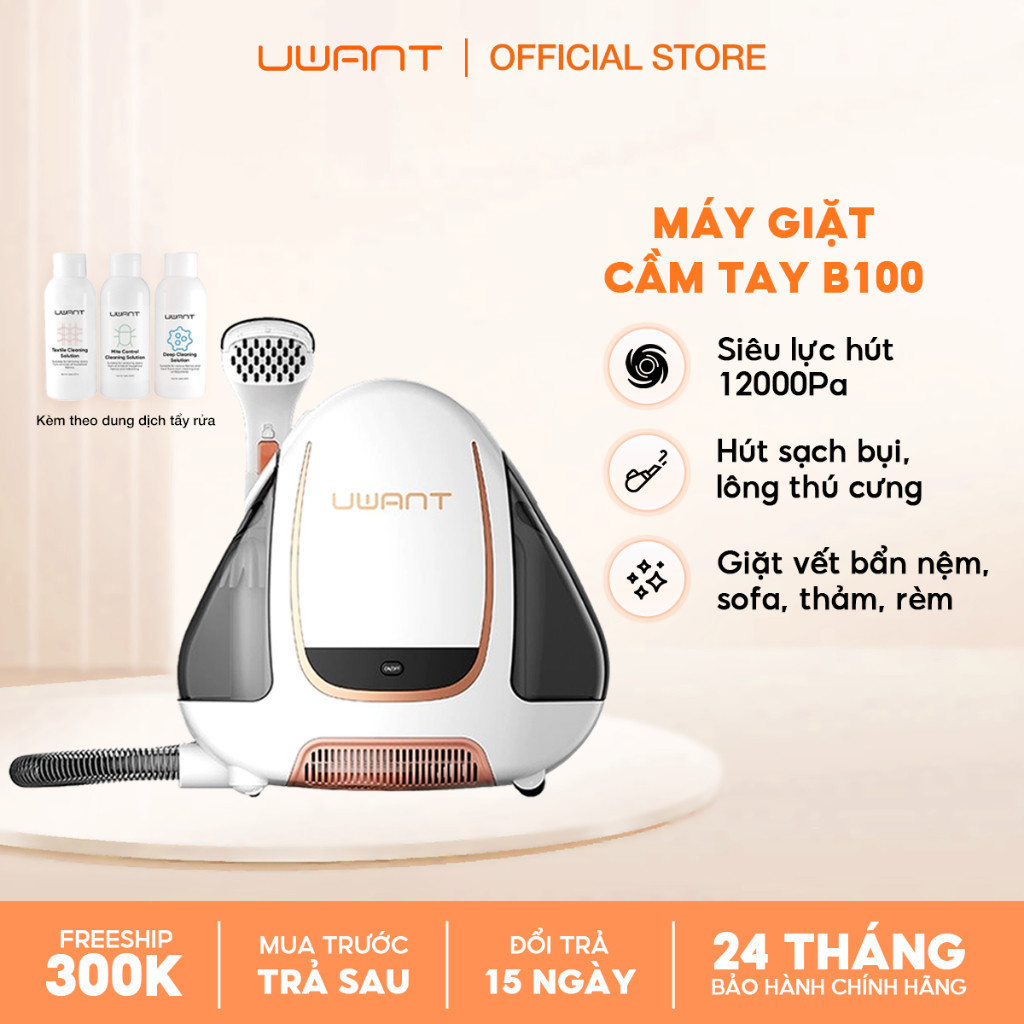 Máy giặt cầm tay Uwant B100-Bản Quốc Tế , dùng cho sofa, nệm, rèm, thảm