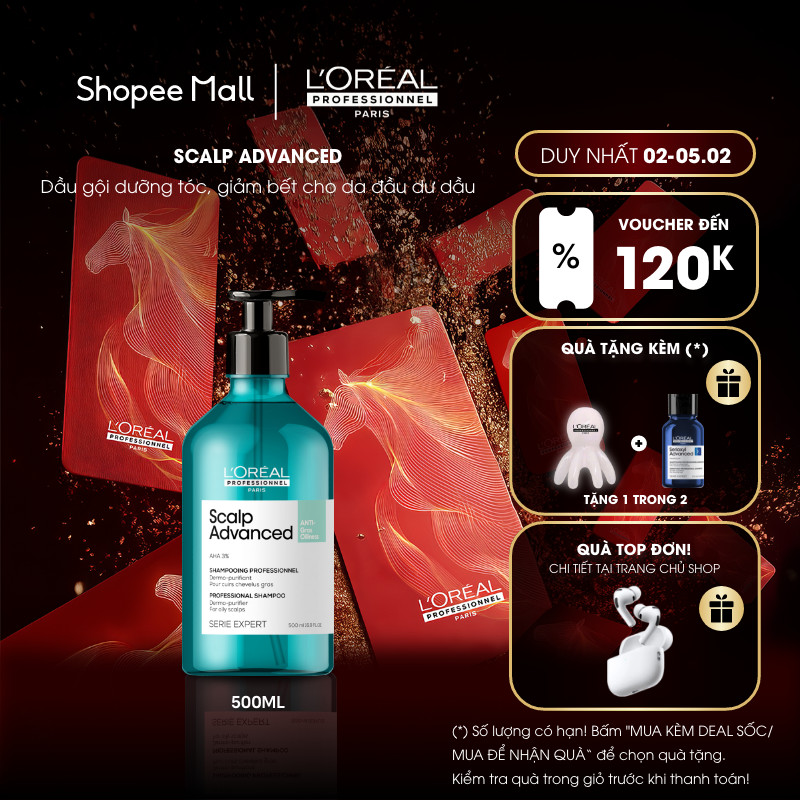 Dầu gội dưỡng tóc giảm bết dầu da đầu, giảm bết tóc chuyên nghiệp Scalp Advanced 500ml - Dành cho da