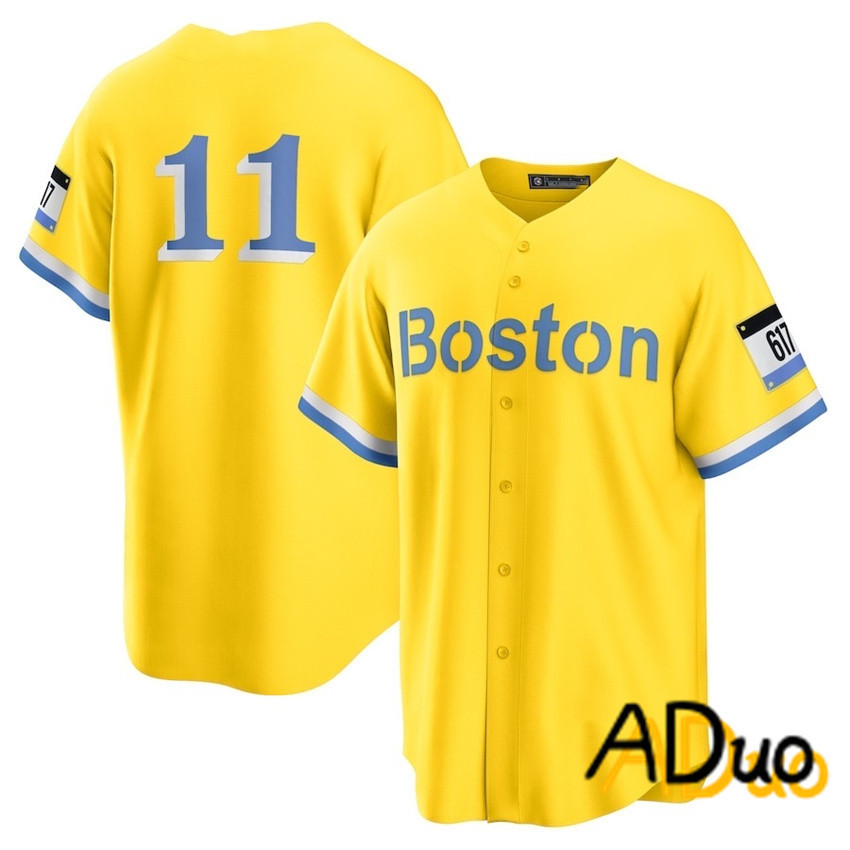 Áo bóng chày nam Regatta Boston Red Sox #11 Rafael Devers phiên bản Gold City Connect
