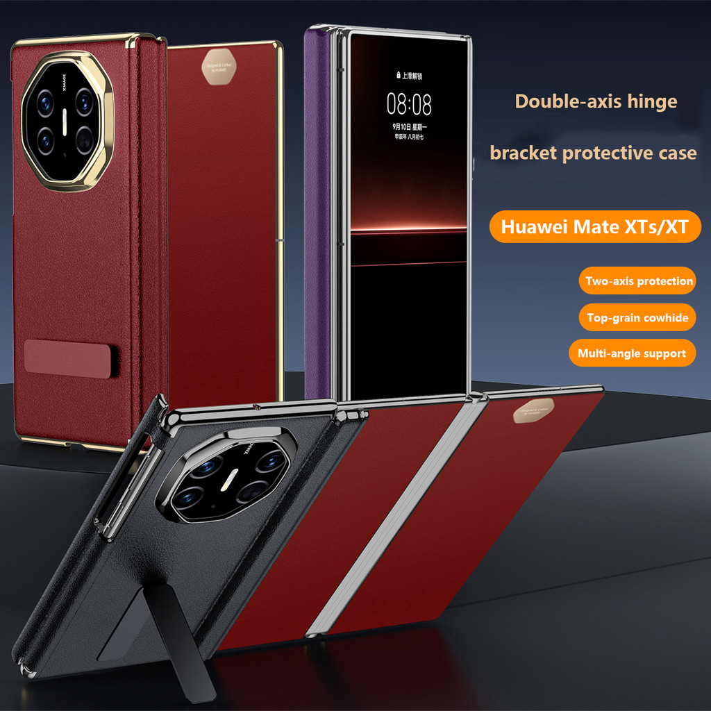 Ốp Điện Thoại Da Mạ Cho Huawei Mate XT XTs Ultimate Dual Từ Bản Lề Mặt Sau