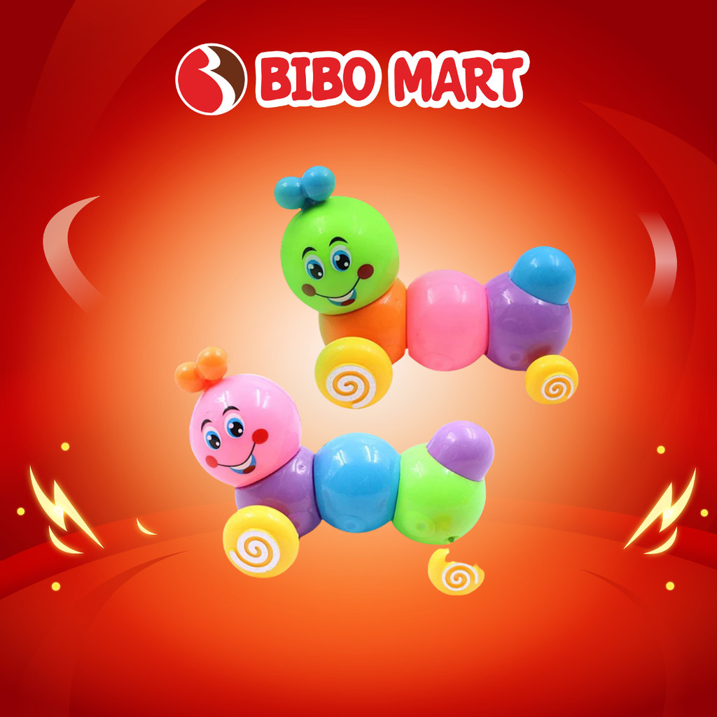 Đồ Chơi Vặn Cót Hình Con Sâu Nhiều Màu Sắc An Toàn Cho Bé Chơi - Bibo Mart
