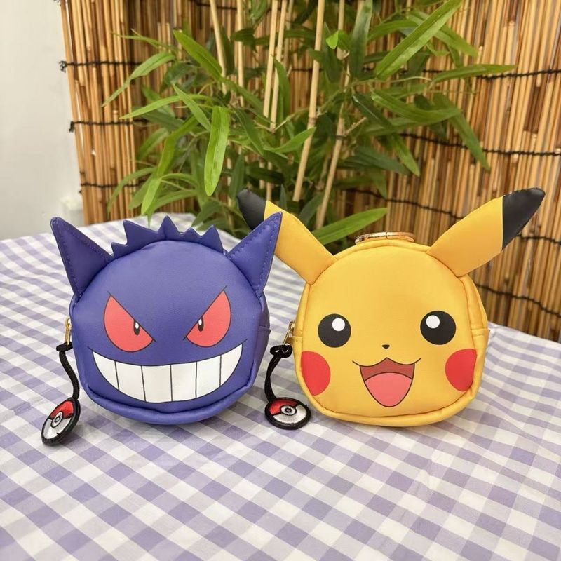 Pokemon Gengar Hình Ví Đựng Tiền Xu Pokemon Hoạt Hình Hàng Hóa Dễ Thương PU Di Động Túi Nhỏ