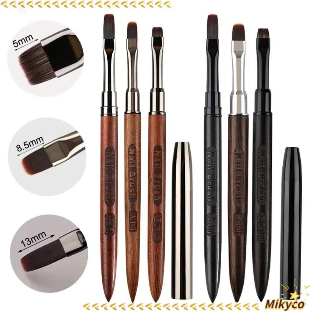 MKYCO Nail Art Brush, No Brush Marks DIY Painting Brush Nail Art Liner Brush, có nắp bút bằng gỗ Khô