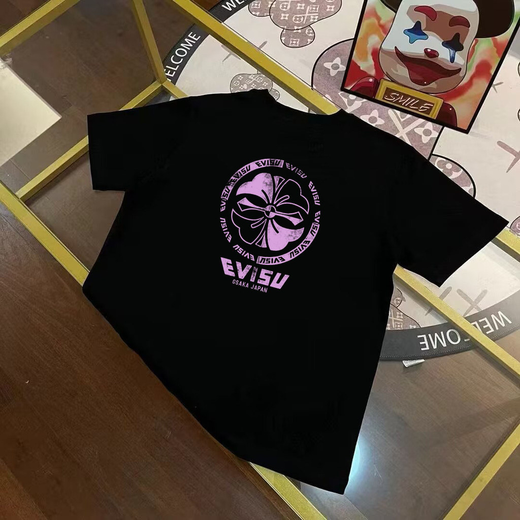Evisu Áo Thun Ngắn Tay Cặp Đôi Phù Hợp Nam Nữ ORVB