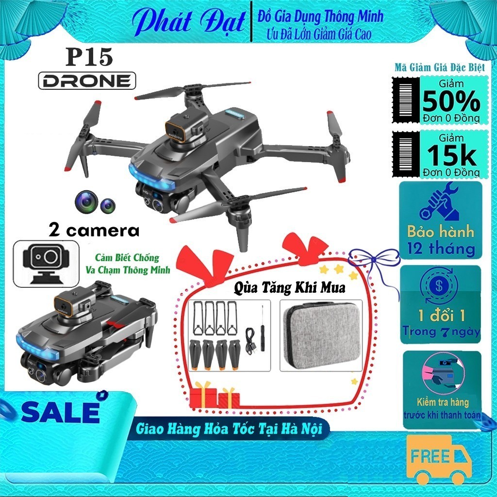 Flycam P15 Pro, Flaycam giá rẻ, Máy bay điều khiển từ xa, Cảm biến thông minh, Động cơ khỏe bay xé g