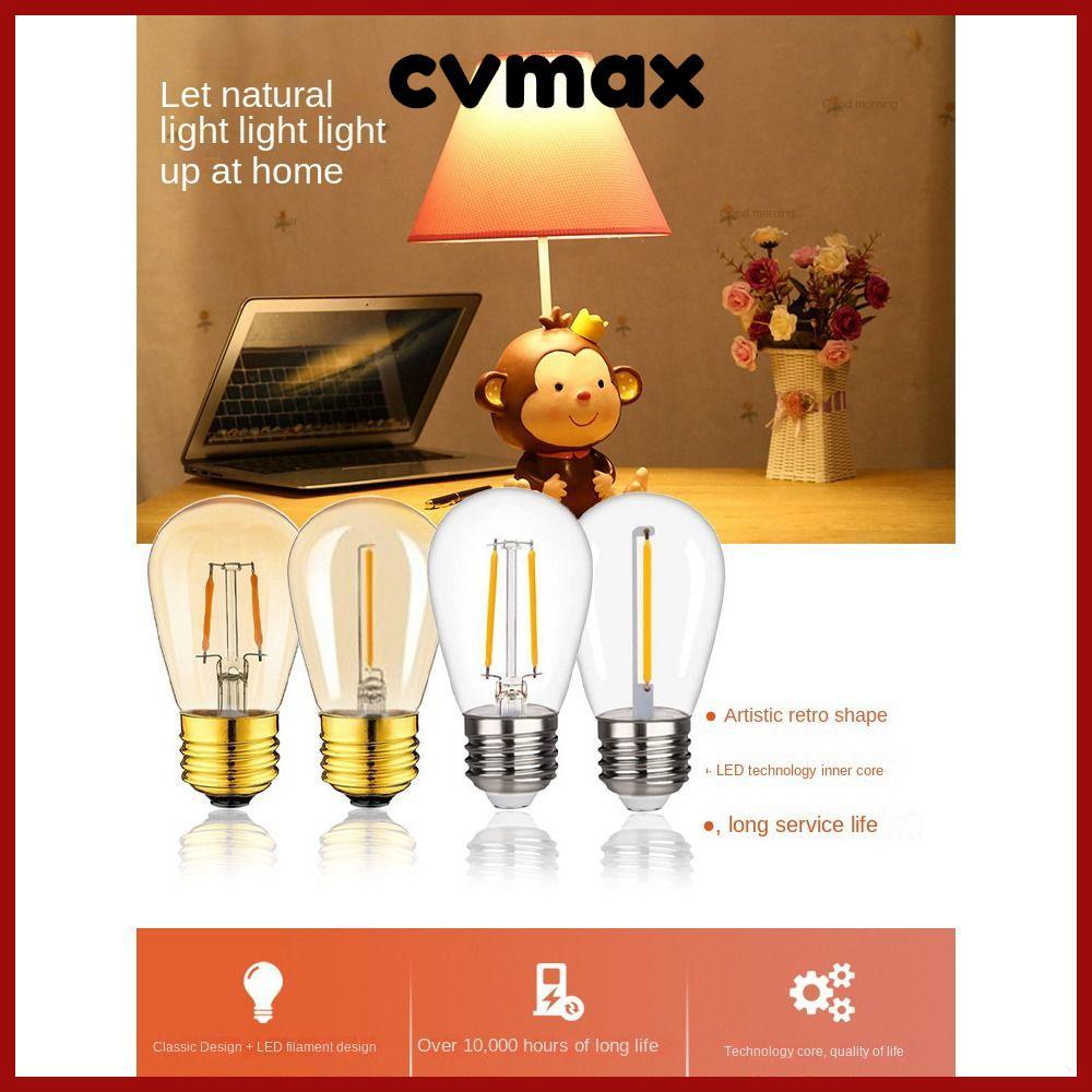 Bóng đèn LED CVMAX ST45, Bóng đèn pha lê 1W 2W màu trắng ấm, Nến sợi đốt nóng 27 bóng đèn nến Đèn tr