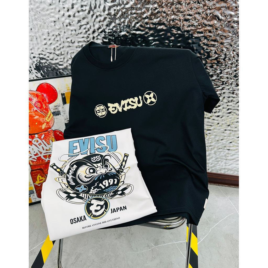 Áo sơ mi cổ điển ngắn tay EVISU size 6XL phong cách thời trang thu, chính hãng