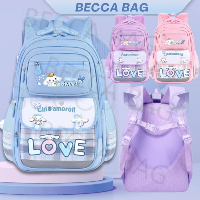 Beccabag balo cinnaromoll cặp học sinh cấp 1 cặp đi học túi đi không đồng cặp sách cho bé lớp 2 bé g