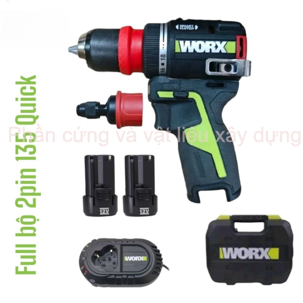 【Mới】Máy khoan pin Worx WU135 trang bị ly hợp cao cấp Smart Clutch