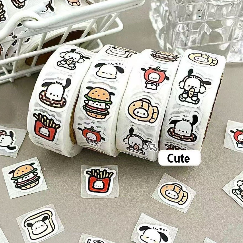 Cuộn 500 Sticker Trang Trí Hello Kitty mini cuộn nhỏ dính sách vở, decor ốp, bàn học