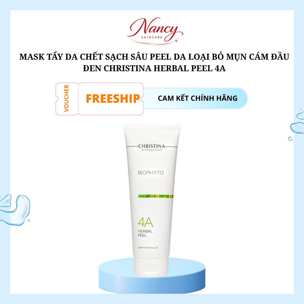 [Chính hãng] Mask tẩy da chết sạch sâu peel da loại bỏ mụn cám đầu đen Christina herbal peel 4A mask