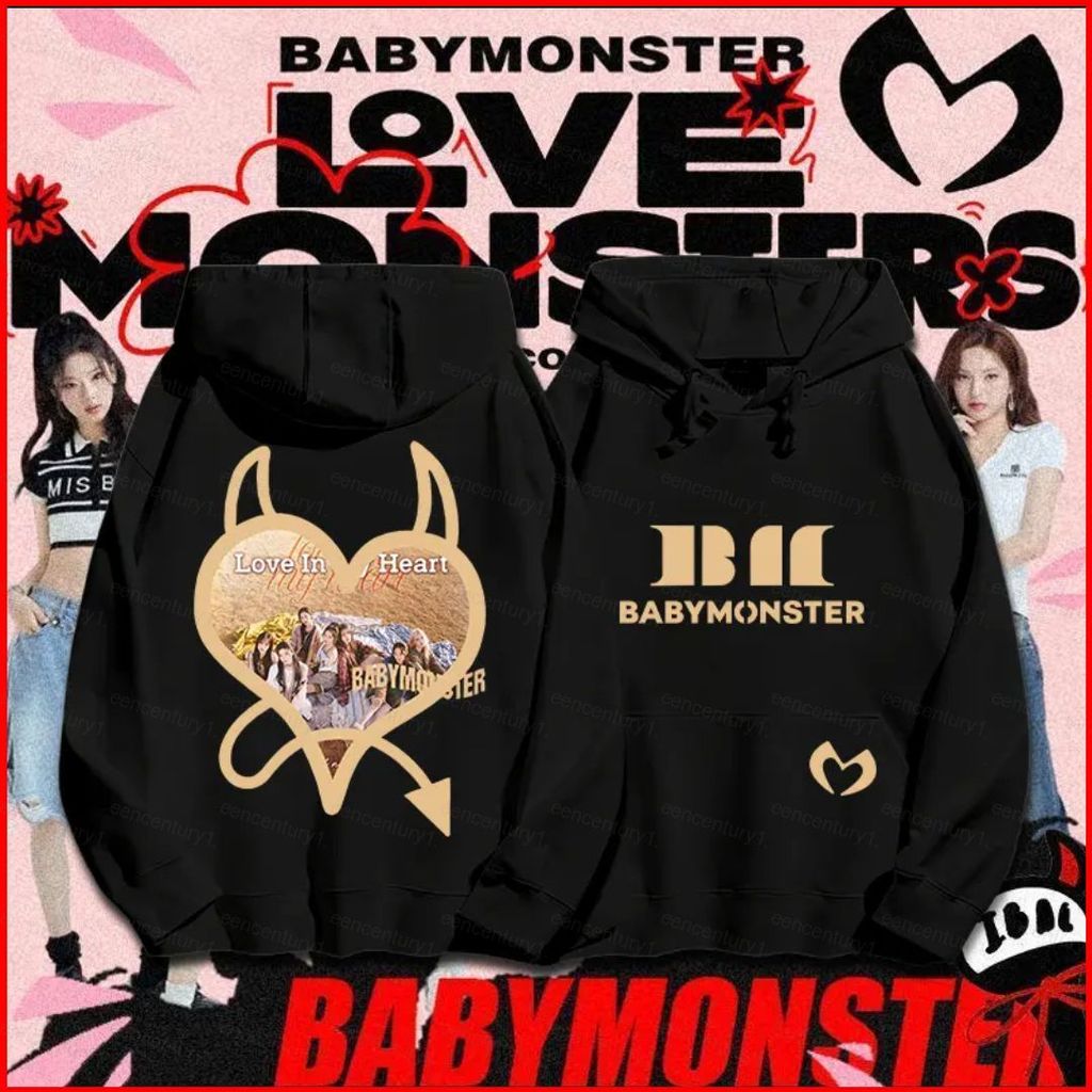 GC1 2026 BABYMONSTER LOVE MONSTERS Áo Hoodie KPOP Áo Unisex Dài Tay Top GC1