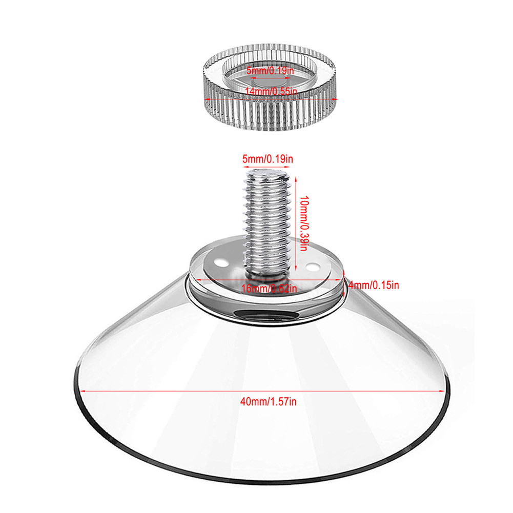 Durable PVC 40mm Clear Suction Cups with Nut Rubber Suckers Plastic Suction Cup