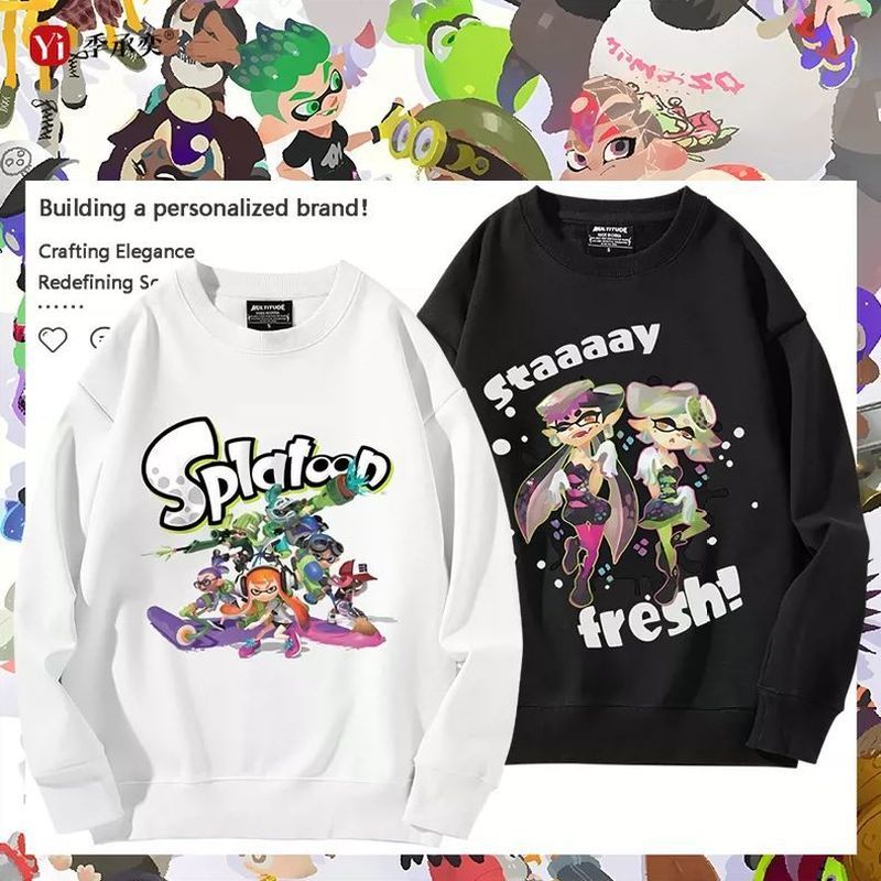 [Có sẵn] Áo Splatoon Jet Warrior cho nam và nữ, cổ tròn, phù hợp dạo phố