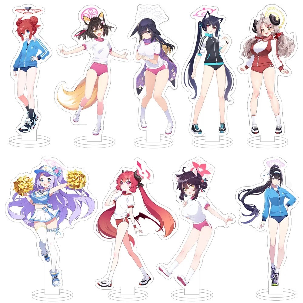 Standee Blue Archive mô hình acrylic nhân vật Hina Ako Iori Chinatsu Aru trang trí bàn học anime gam
