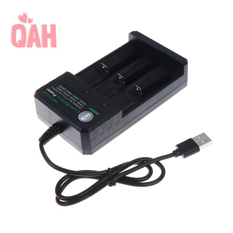 [QAH-t] Bộ sạc pin Li-ion 3 khe 18650 Bộ sạc USB Bộ sạc pin Li-ion có thể sạc lại cho pin 18650 mới