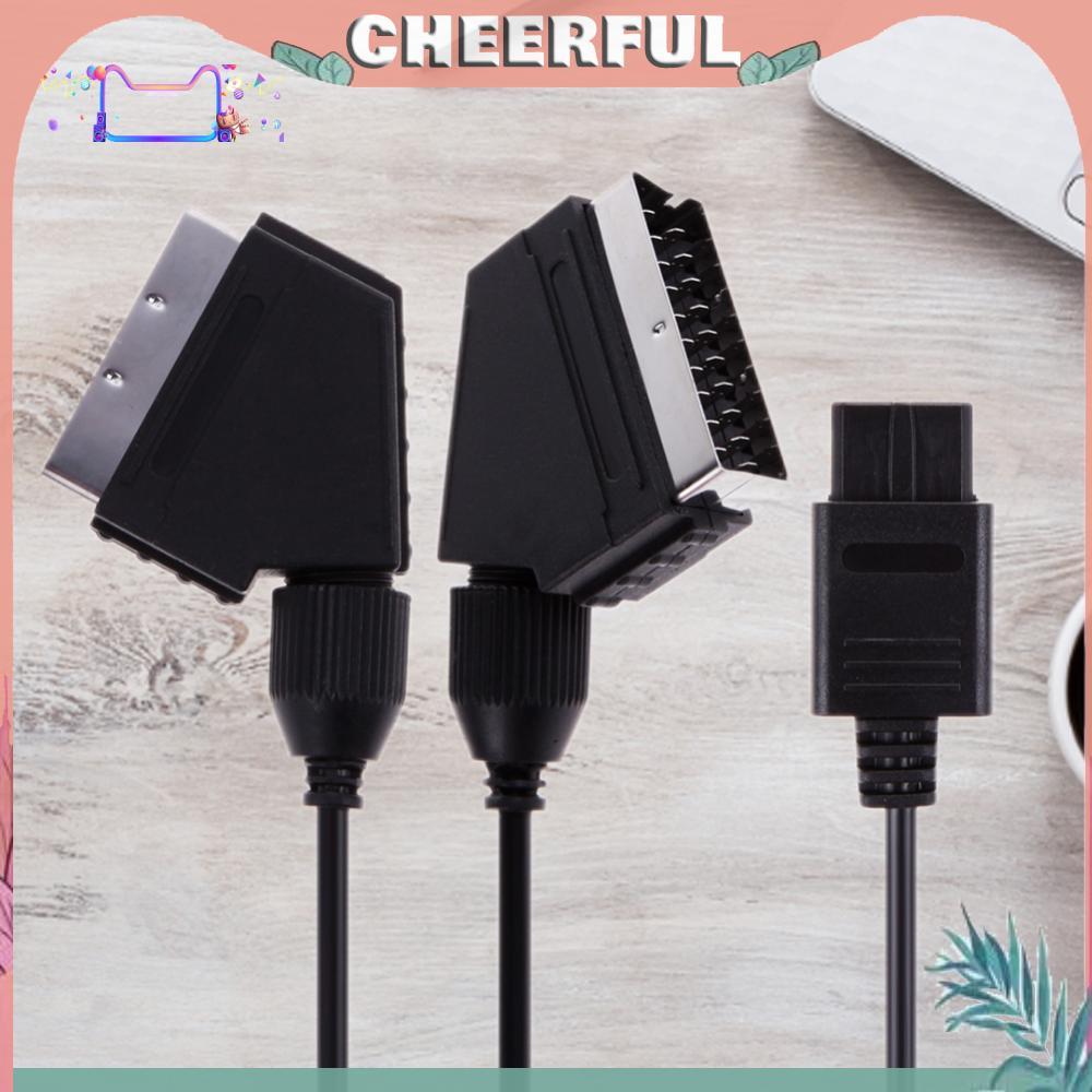 Chơi Game Euro Sẹo Cắm Dây Video Âm Thanh Nổi RGB Video AV A / V TV Scart Cắm Cáp Cho SNES Gamecube 