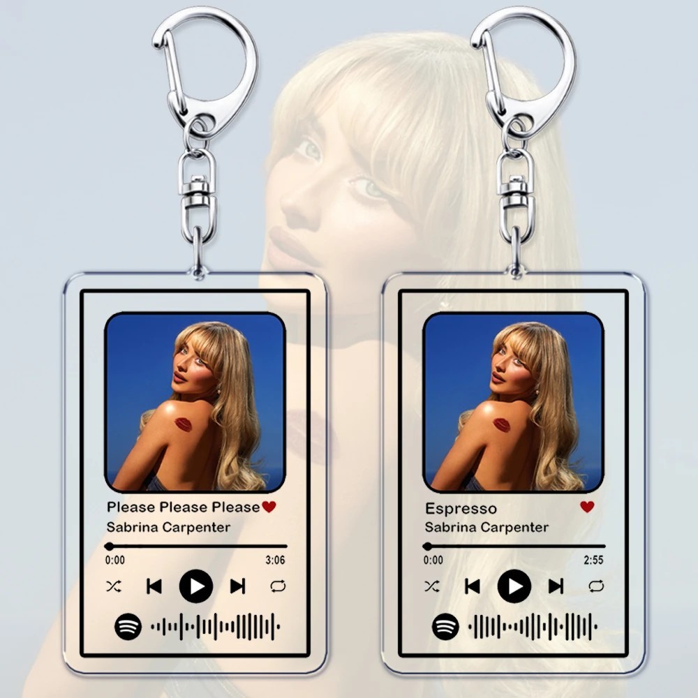 Móc khóa Spotify Sabrina Carpenter album Short n Sweet bài hát Espresso Please Please Please Mica tr