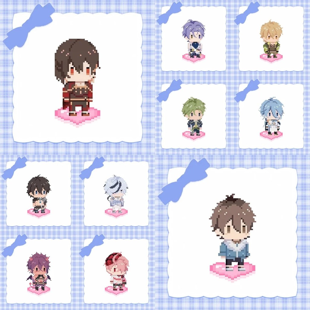 Mô hình Standee Anime Nu: Carnival Acrylic Chibi Pixel Art trang trí bàn học quà tặng fan game BL Nu