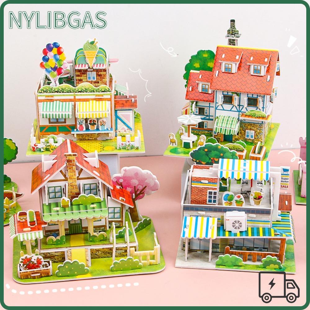 Câu đố mô hình nhà NYLIBGAS, Câu đố ghép hình thủ công, Giấy giáo dục sớm Mô hình câu đố vui nhộn ch