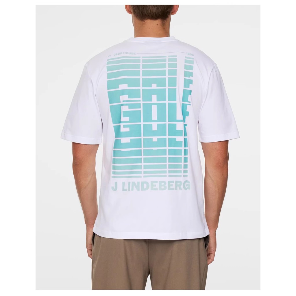 J. J. Áo thun nam ngắn tay Lindeberg Golden Golf in hình Cotton nguyên chất