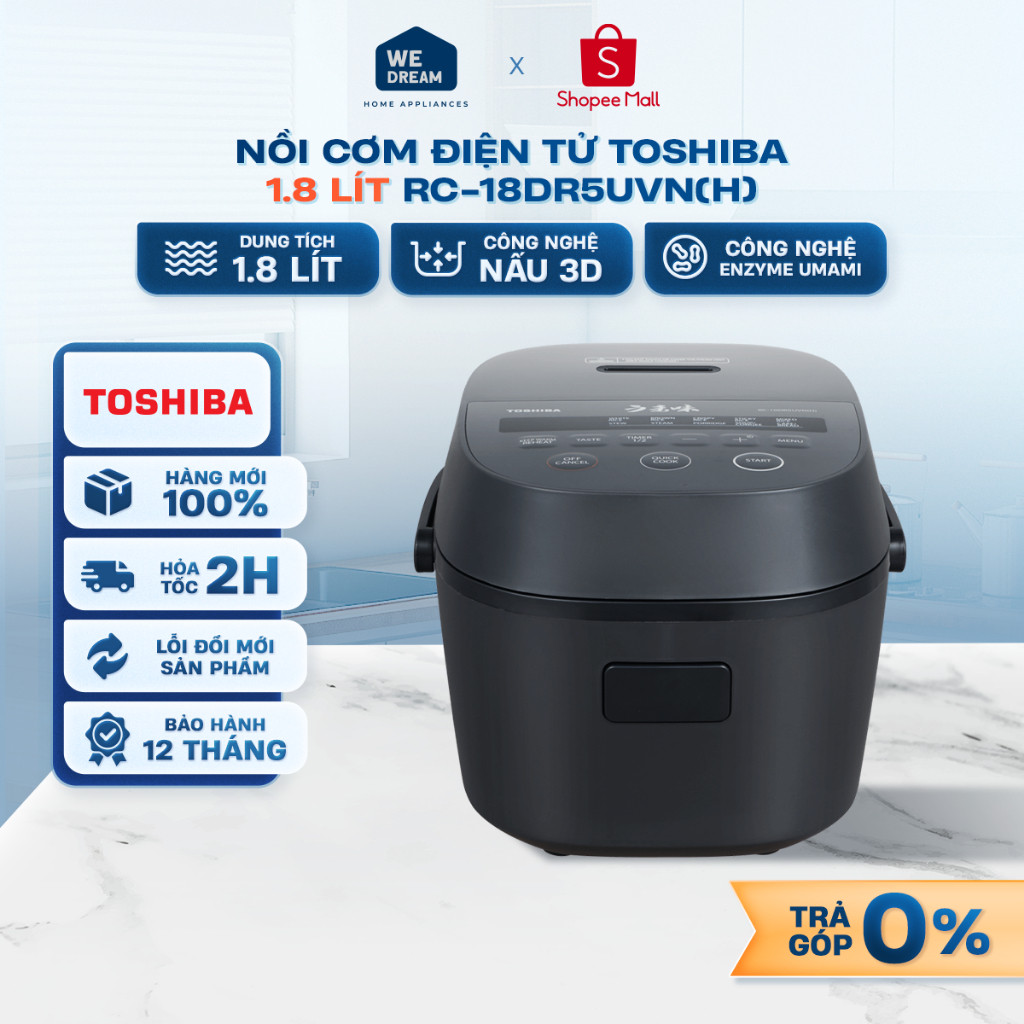 RC-18DR5UVN(H) - Nồi Cơm Điện Tử Toshiba 1.8 Lít RC-18DR5UVN(H) - Hàng Chính Hãng, Mới 100%