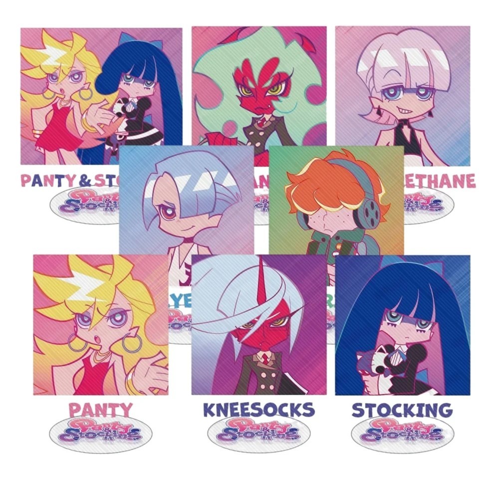 Standee Anime Panty & Stocking with Garterbelt mô hình mica 15cm trang trí bàn học Panty Stocking Kn