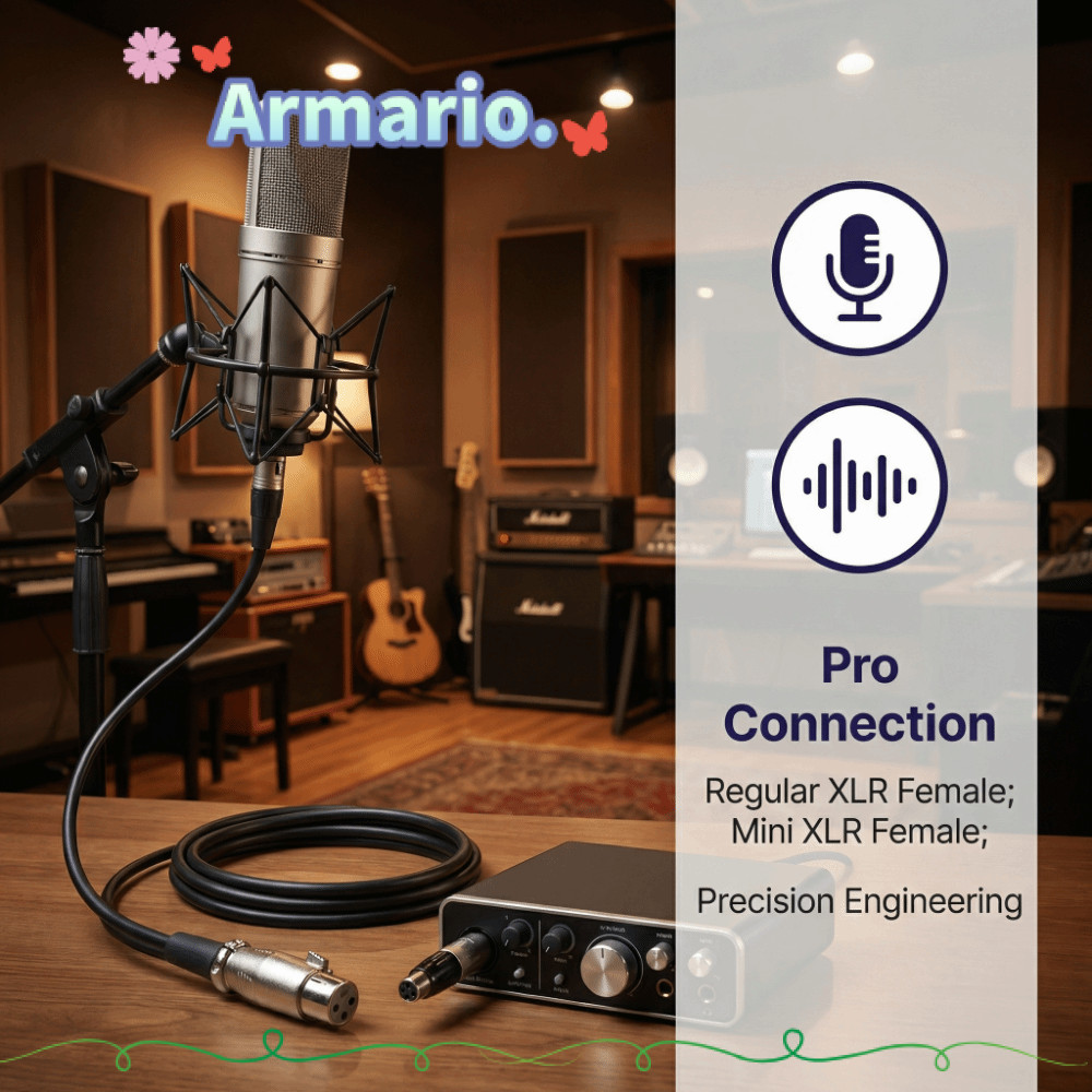 Cáp XLR ARMARIO, 1m / 3.3ft Cắm và Chạy XLR Nữ Sang Mini XLR Nữ, Cáp Micro 3 Pin Bền Đẹp Cho Tai Ngh