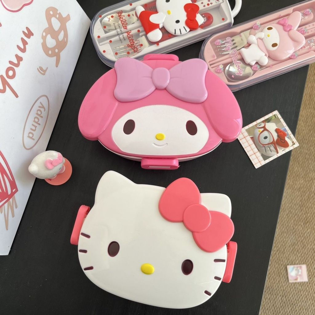 Spoon and chopsticks12y Japanese Style hellokitty New product Lunch box and fork set, portable lunch