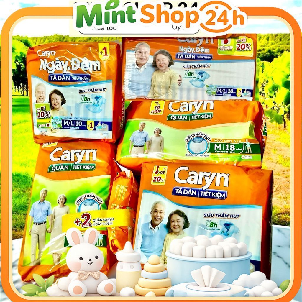 Tã bỉm quần người già caryn ngày và đêm mới size 10/L10/M18/L18/xl10/xl18 cho người gìa, bỉm người g