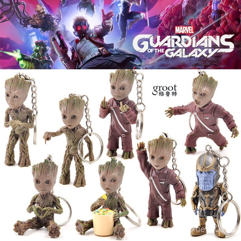 Marvel Galaxy Guardian Groot Groot Cây Nhỏ Người Mặt Dây Chuyền Búp Bê Bé Hình Trang Trí Mô Hình Hàn