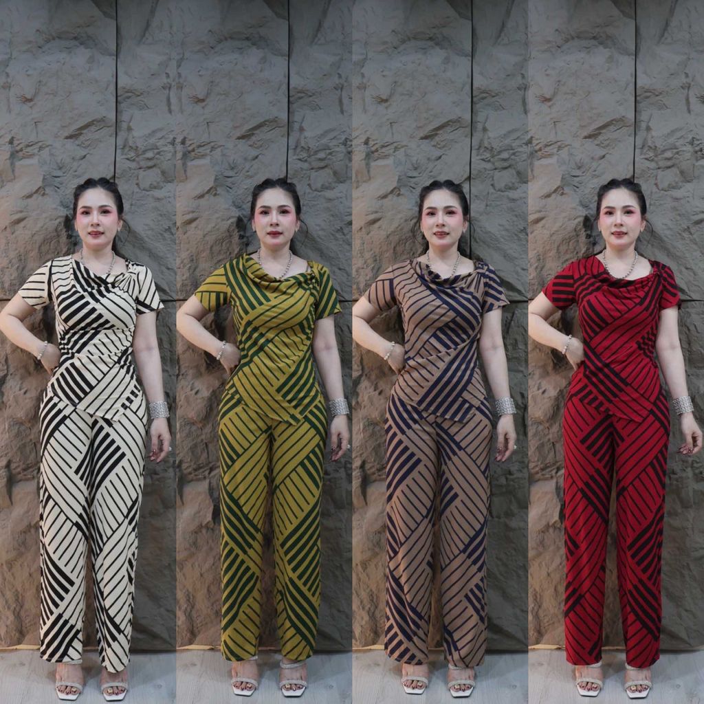 D797 Set Bộ Thiết Kế Cổ Đỗ Đính Nơ Tay Ngắn Ống Suông