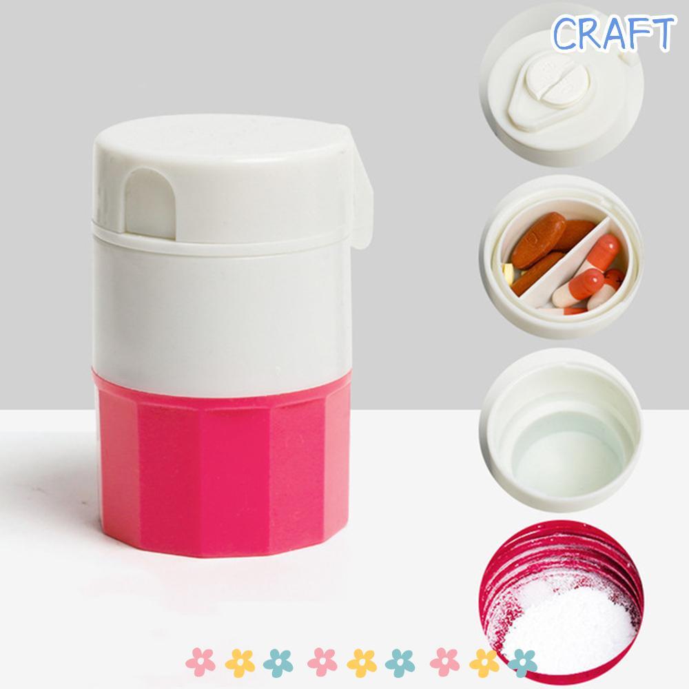 CRAFT Pill Cutter Pill Chopper Pill Box Hộp đựng 3 trong 1 Di động