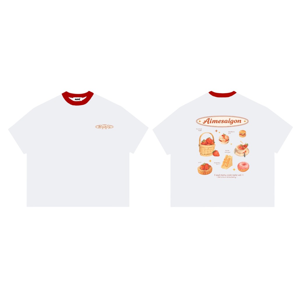 A3 Aimesaigon Áo Thun Big Boxy Local Brand Form Rộng Tay Ngắn Cotton 250gsm "FOOD" Nam Nữ Menswear Kem Unisex Mùa Hè | BigBuy360 - bigbuy360.vn