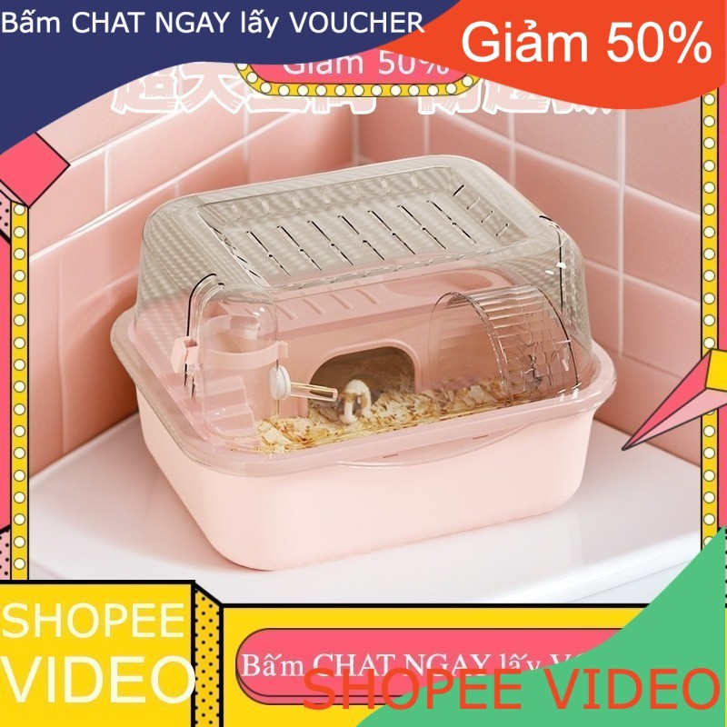 (Ship ngay) Lồng cute 24cm, lồng nuôi hamter sóc bọ ú mika full set y hình sẵn nuôi bé hamter