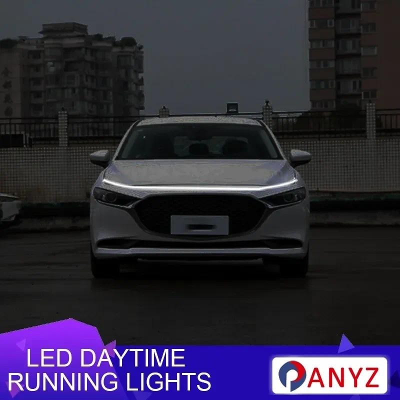 DRL Car Hood Guide LED Strip CHO Mazda 3 8 6 2 cx 9 CX-5 CX-30 EZ-6 LED Chạy Ban Ngày Quét Đèn Bắt Đ