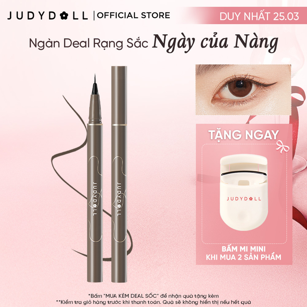 Bút Kẻ Mắt Nước Siêu Mảnh 0.014mm JUDYDOLL Slim Liquid Eyeliner Không lem Không trôi Chống nước Khô nhanh Kẻ mi dưới dễ dàng 0,4g