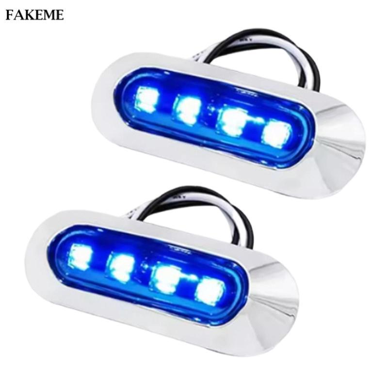 2 Miếng Xe Tải Bên Đánh Dấu Đèn 4LED Đèn Báo Universia Chống Thấm Nước Thay Thế Phụ Kiện Lắp Đặt Di 