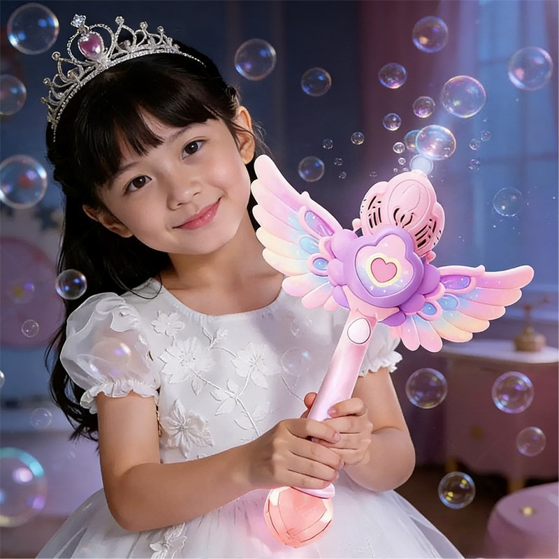 Đồ Chơi Gậy Phép Máy Bong Bóng Thuật,Xốp Và Nổi Bọt,Quà Tặng Phù Hợp Cho Bé Gái,Đồ Chơi Trẻ Em
